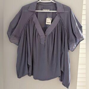 NWT Free People We The Free Sunray Mixed-Media Babydoll Top M